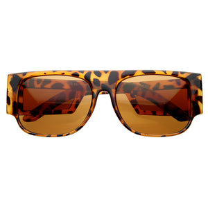 Retro 80s Modern Square Flat Top Side Window Hipster Sunglasses 8097