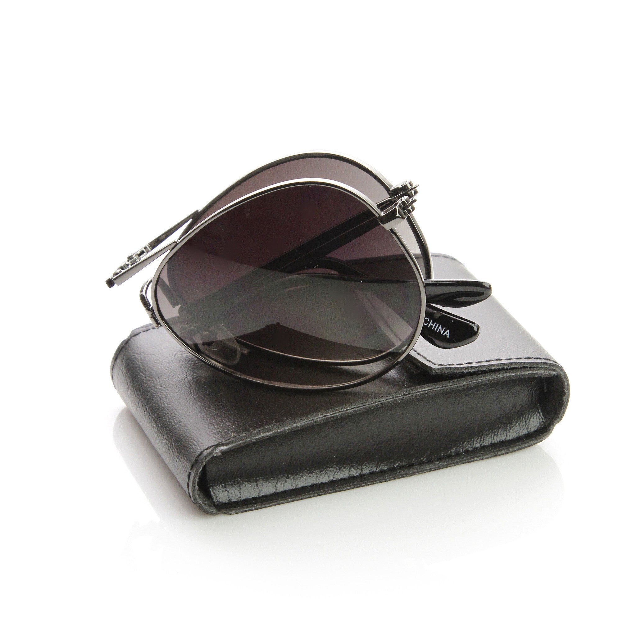 Premium Folding Pocket Metal Aviator Sunglasses Case Mobilia Theme Sydney