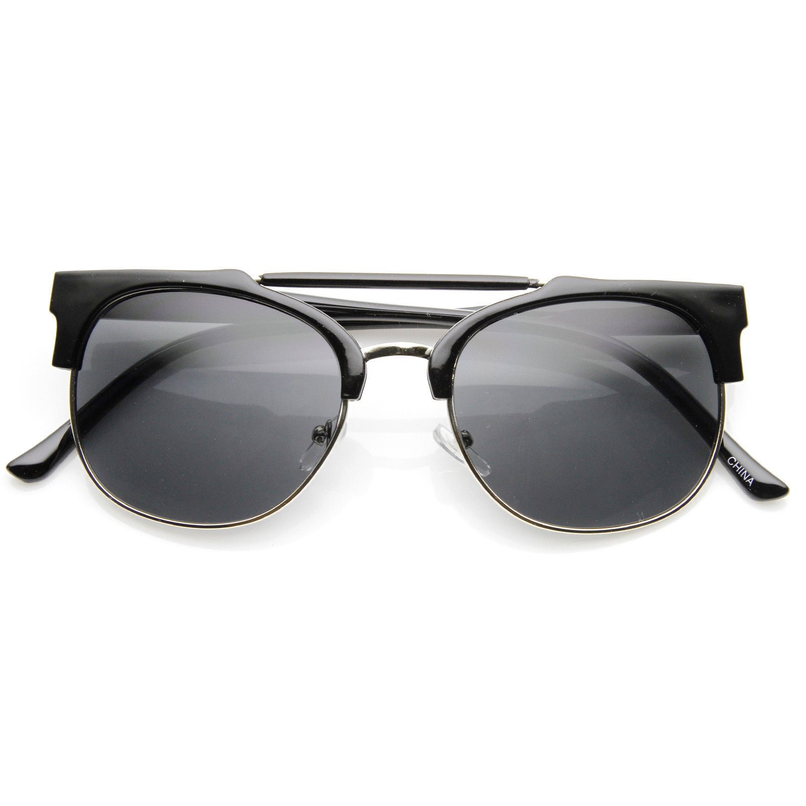 Round half best sale frame sunglasses