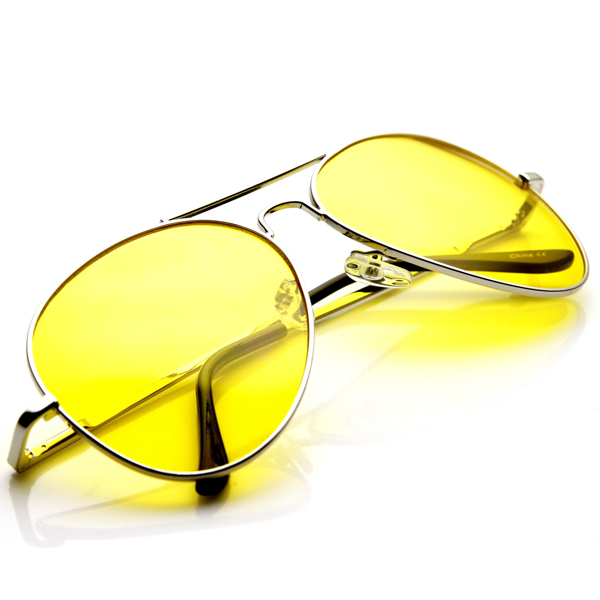 Retro Metal Aviator Sunglasses Yellow Driving Lens Mobilia Theme