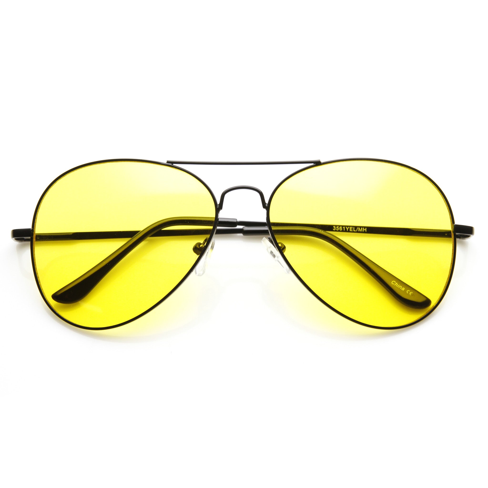 Aviator glasses yellow sales lenses